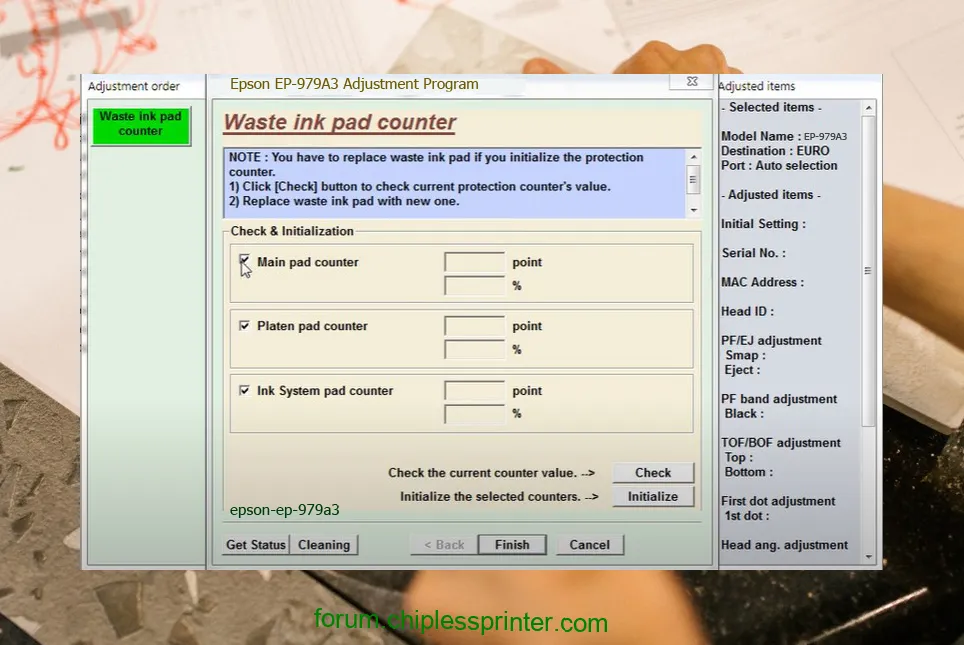 reset máy in EP-979A3