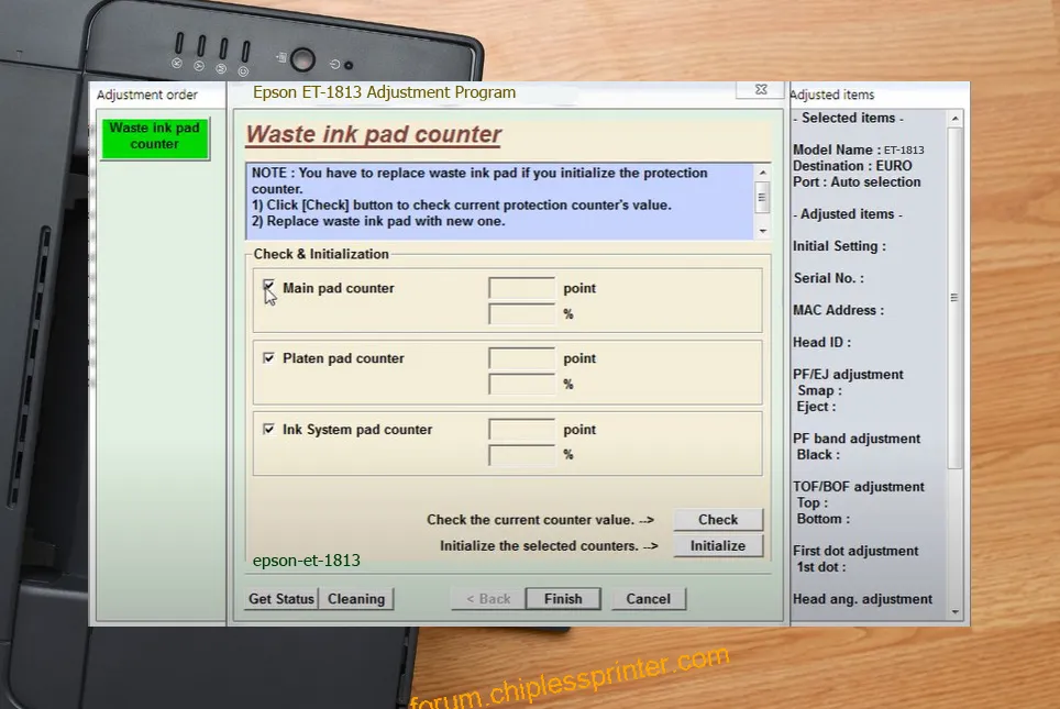 reset máy in ET-1813