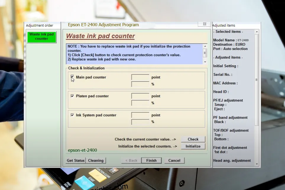 reset máy in ET-2400