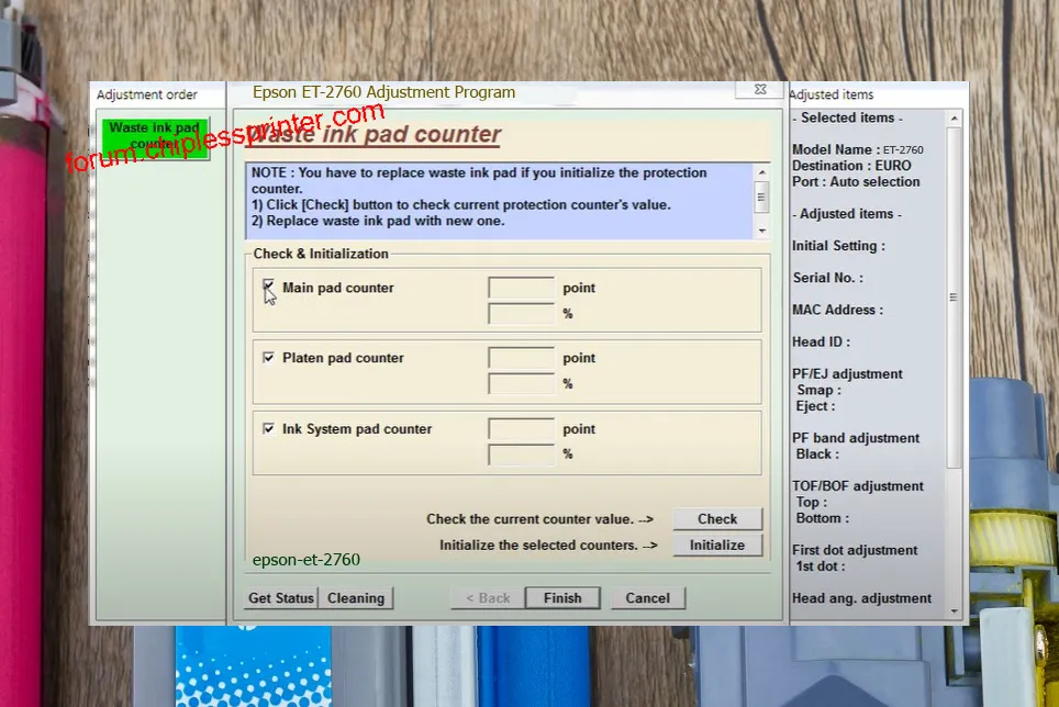 reset máy in ET-2760