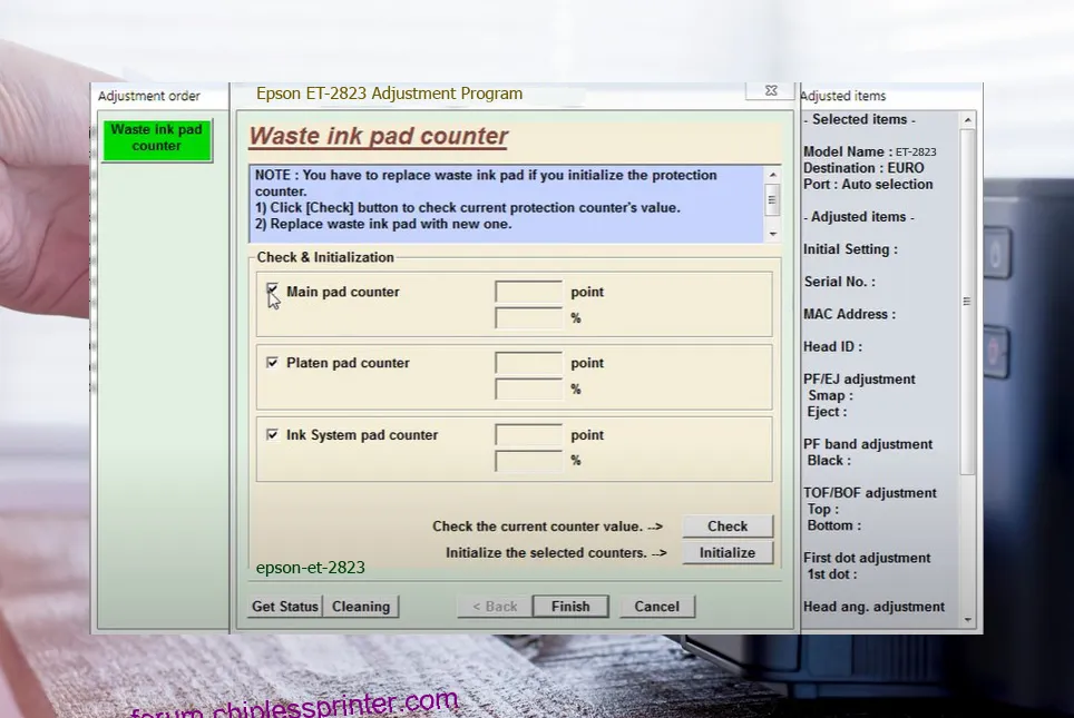 reset máy in ET-2823