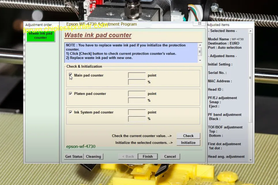 reset máy in WF-4730