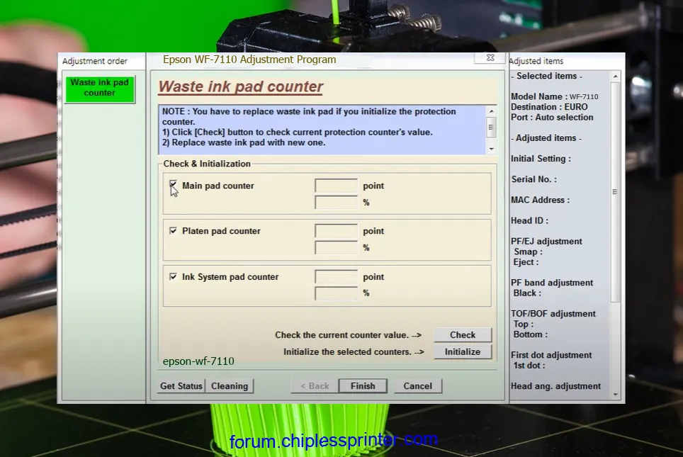 reset máy in WF-7110