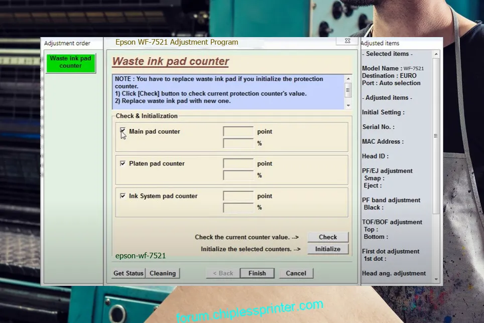 reset máy in WF-7521