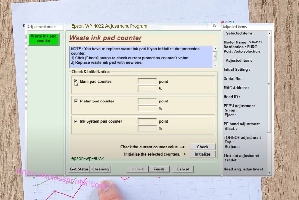 reset máy in WP-4022