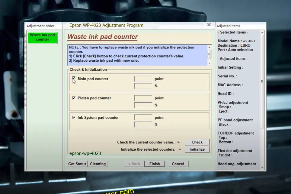 reset máy in WP-4023