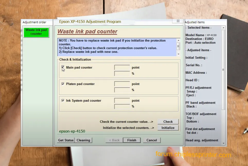 reset máy in XP-4150