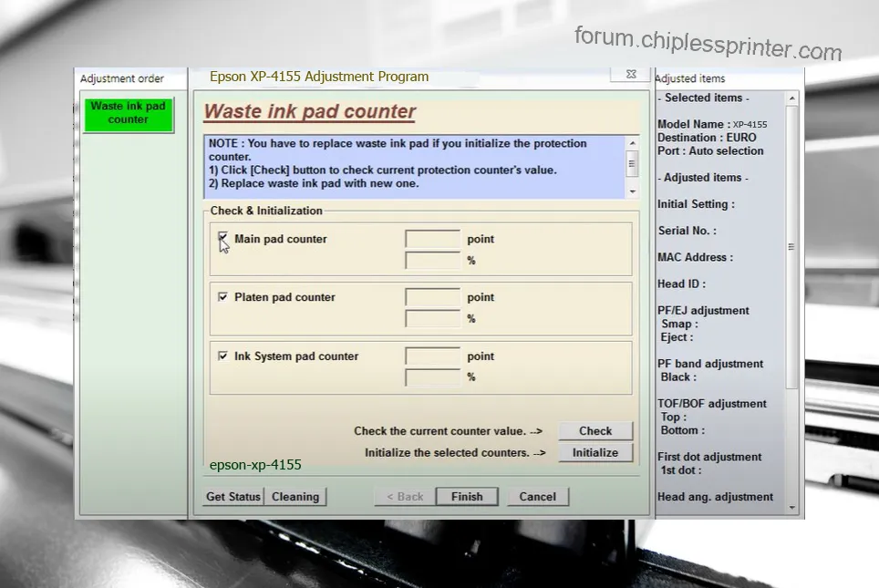 reset máy in XP-4155